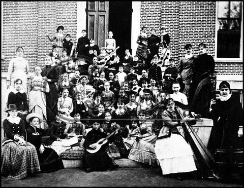 Group of Music Students on the Front Steps