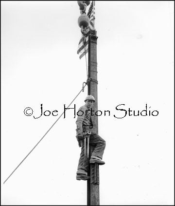 Life & Casualty Tower Construction - setting the flag, circa mid 1950's