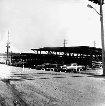 The Stock-yards - circa 1975 with corrals and parked cars