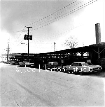 The Nashville Stock-yards - circa 1975 with corrals and parked cars along the side