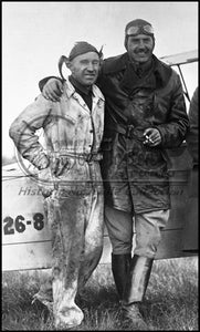 Pilot & His Mechanic Standing by their Plane